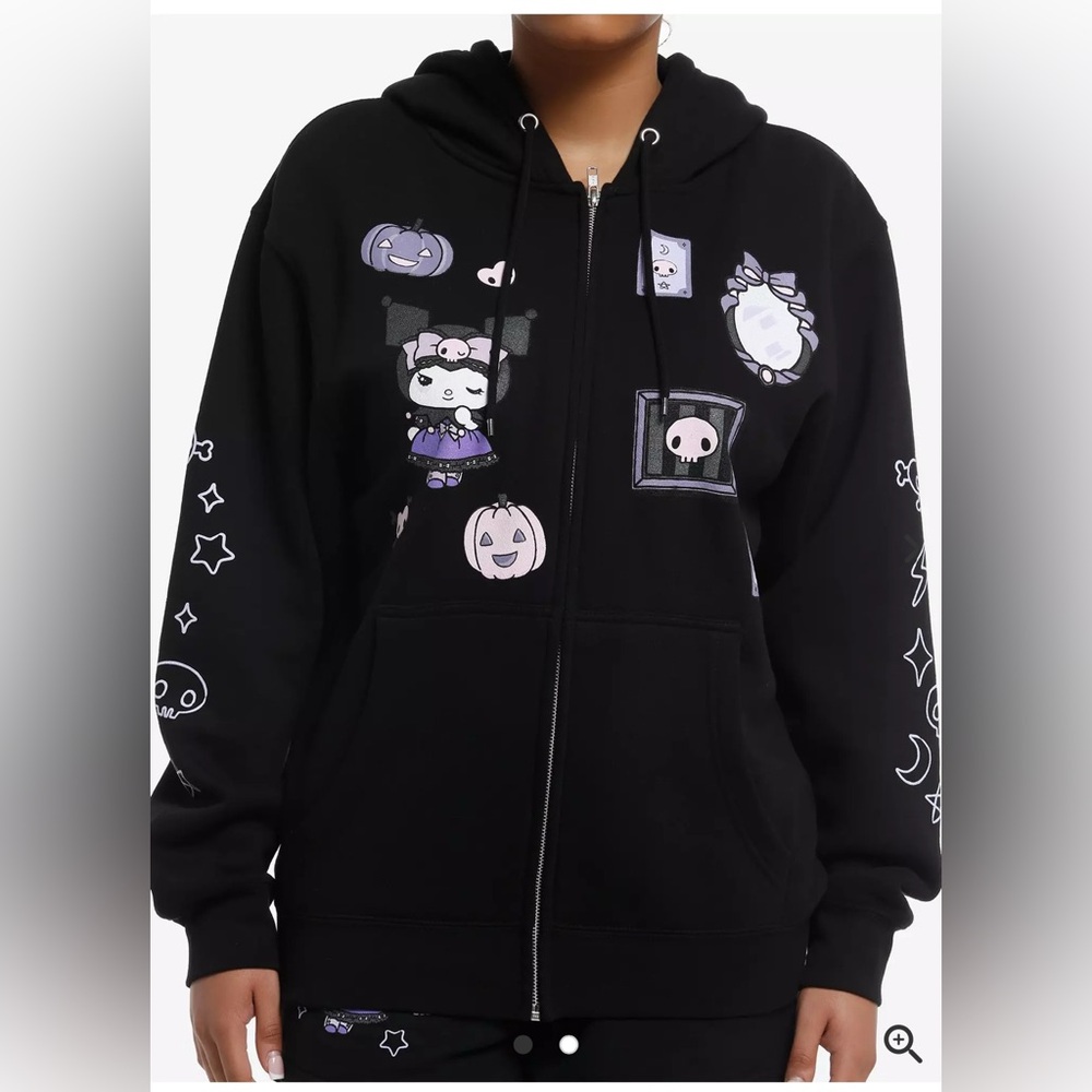 Hot Topic Black Hoodie with Cute Character Graphics